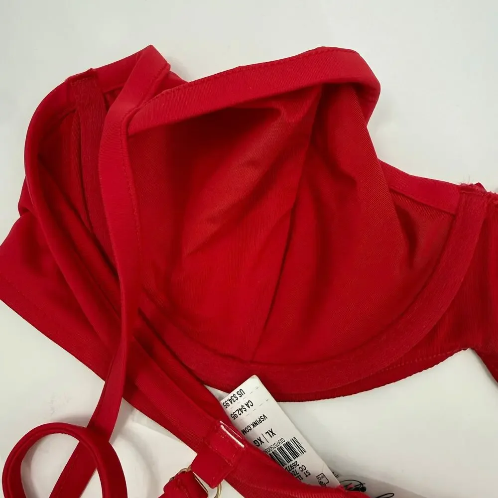 Frankies Bikinis x Victorias Secret Pink Bikini Top Size XL Underwire Swim NWT